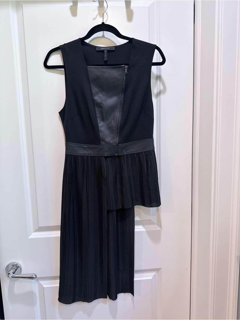 BCBG Black Pleated Asymmetric Vest